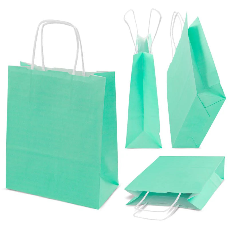 Papiertüte mit gedrehtem Griff 180x80x225mm Minze