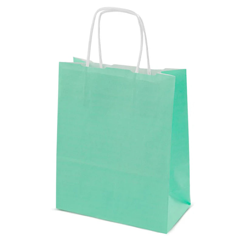 Papiertüte mit gedrehtem Griff 180x80x225mm Minze
