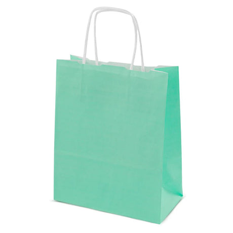 Papiertüte mit gedrehtem Griff 180x80x225mm Minze