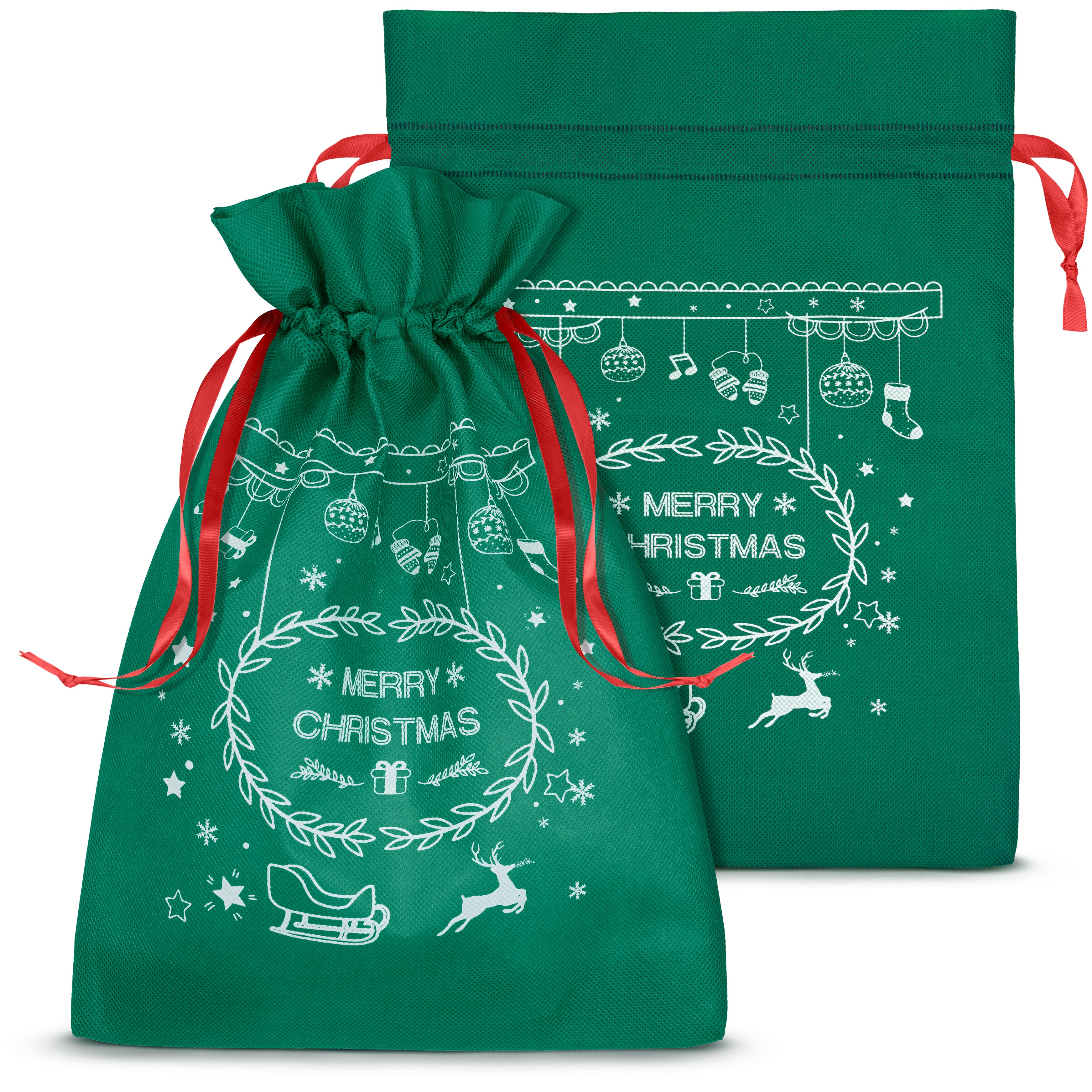 Weihnachtssack GRÜN mit Schleife