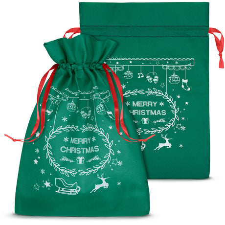 Weihnachtssack GRÜN mit Schleife