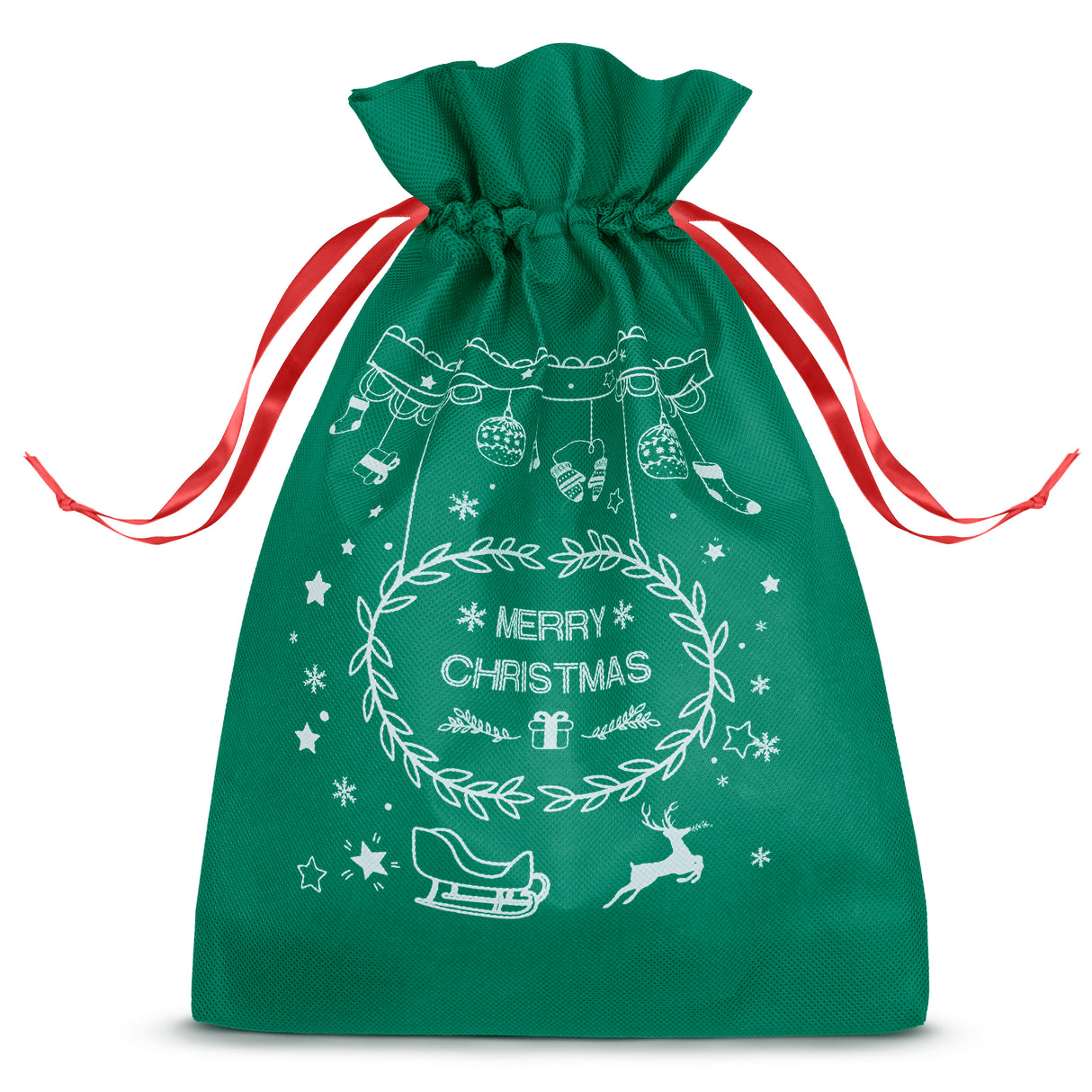 Weihnachtssack GRÜN mit Schleife