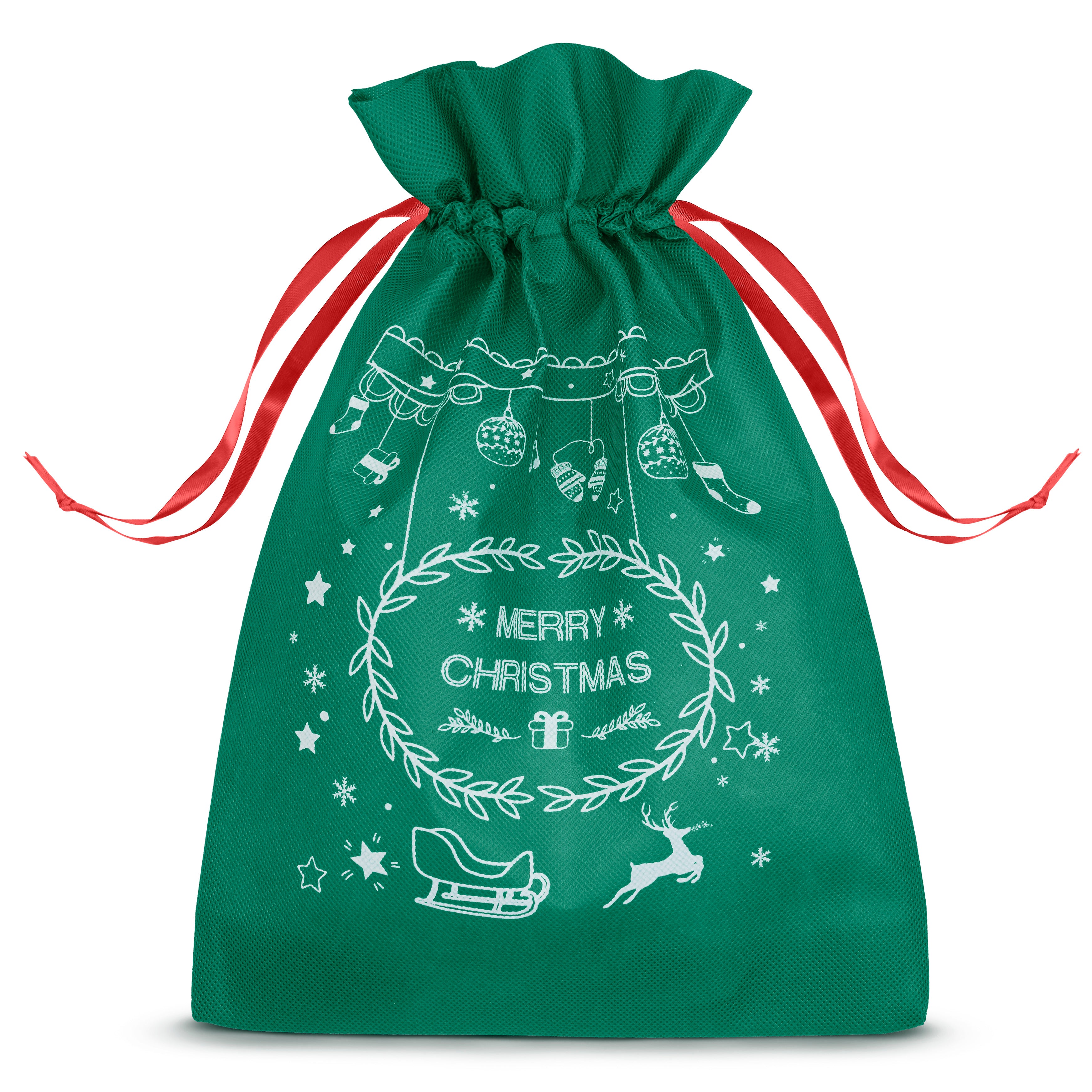 Weihnachtssack GRÜN mit Schleife