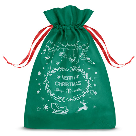 Weihnachtssack GRÜN mit Schleife