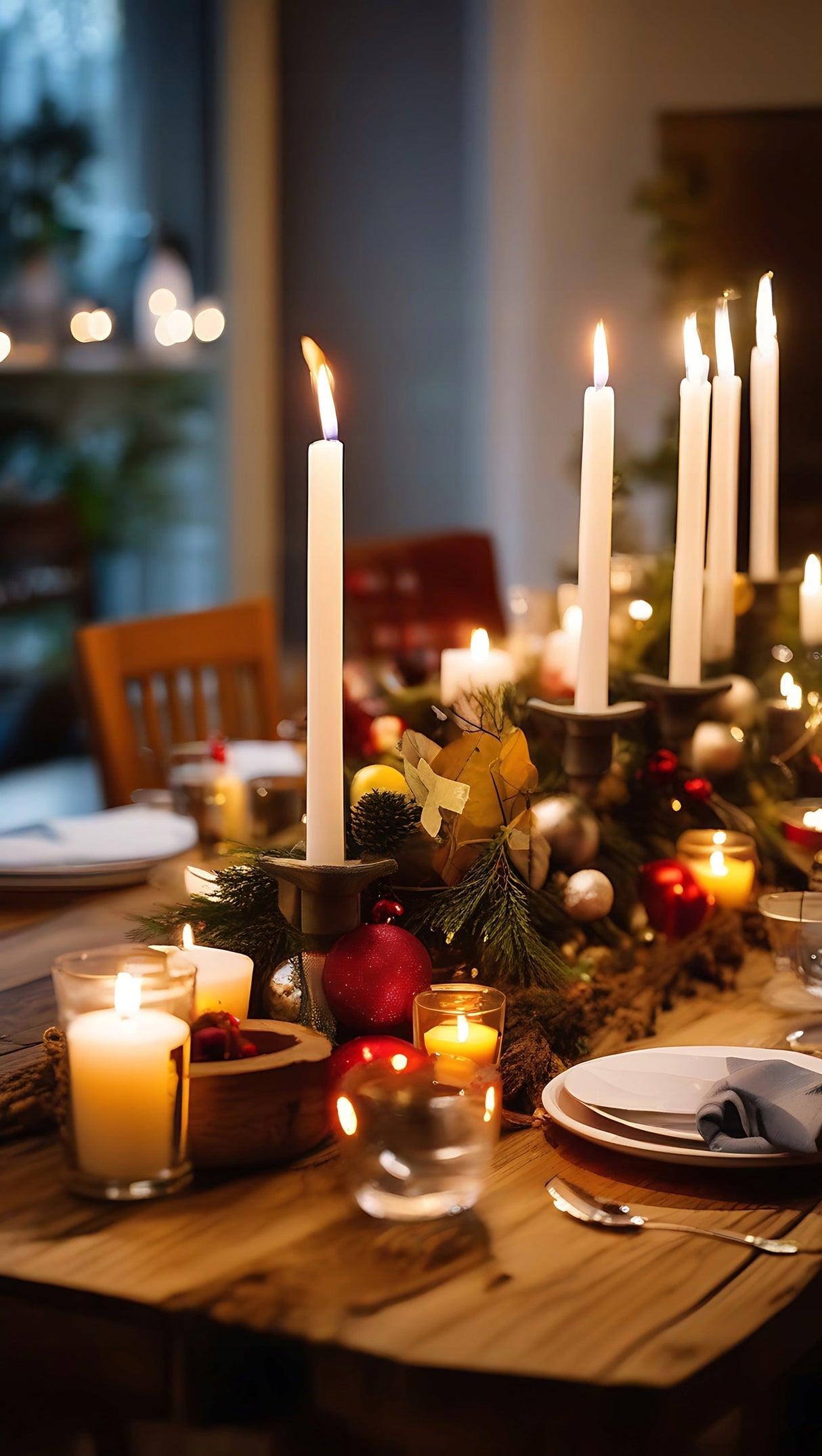 Traditionelle weiße Tischkerze, 30 Stück.