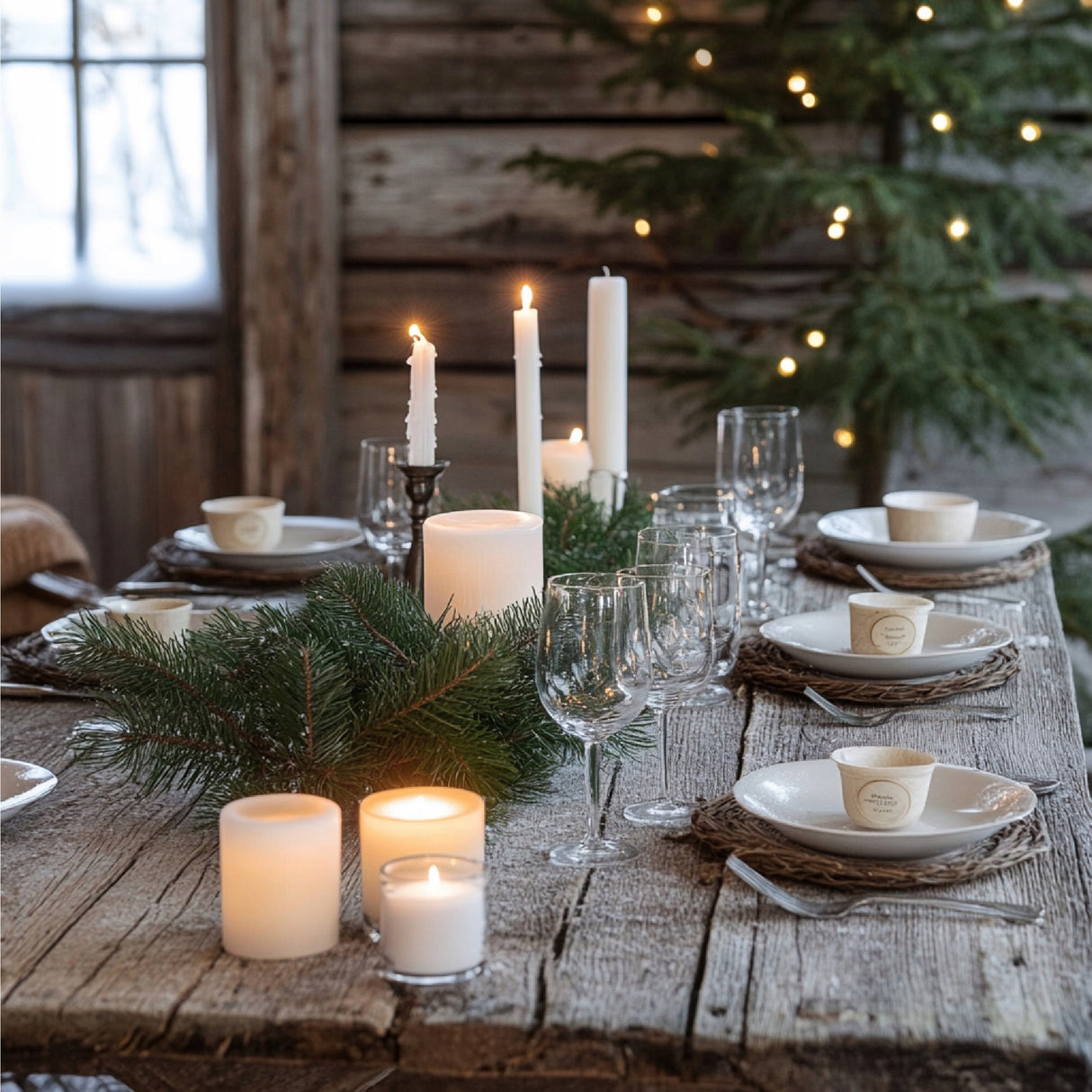 Traditionelle weiße Tischkerze, 30 Stück.