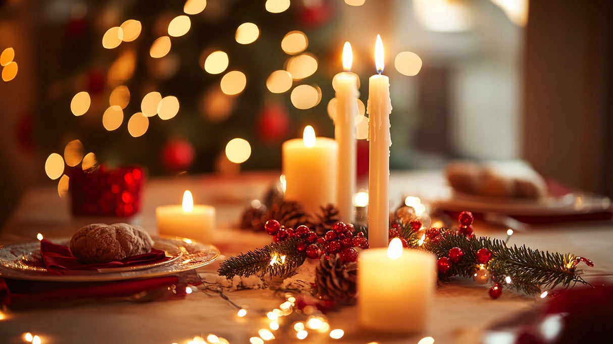 Traditionelle weiße Tischkerze, 30 Stück.