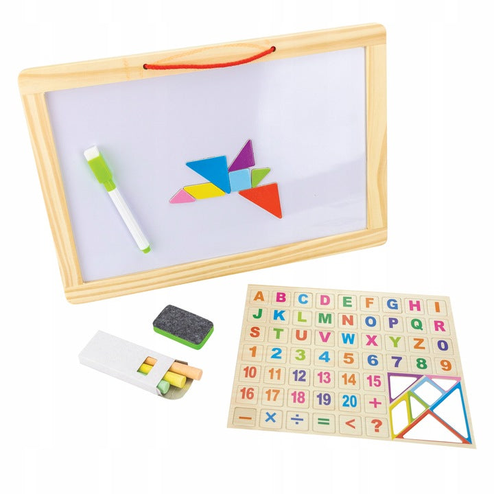 Zweiköpfige Magnettafel mit Kreide - SET