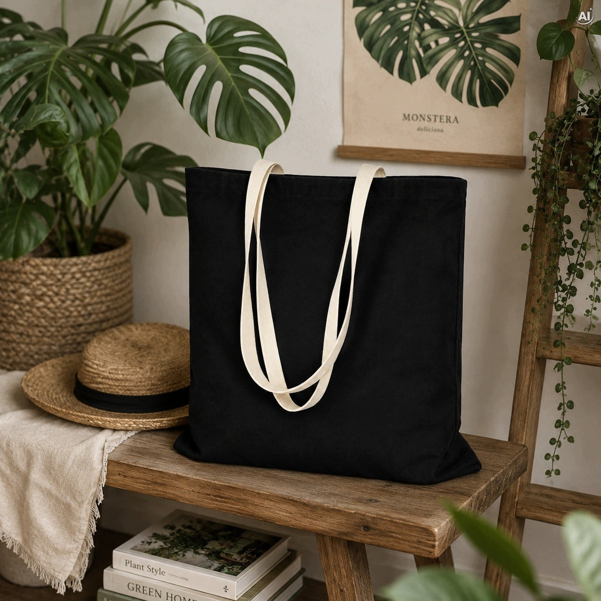 Baumwolltasche 34 x 40 cm, 280 g/m², schwarz