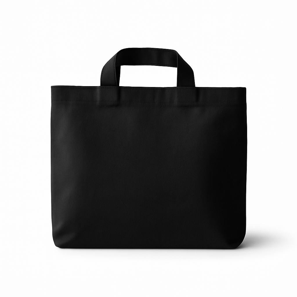Baumwolltasche 44 x 10 x 44 cm, Henkel 35 cm, 280 g/m², schwarz