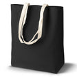 Baumwolltasche Schwarz 380x80x420 mm 220 g ecru Griff: 70 cm