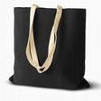 Baumwolltasche Schwarz 380x420 mm 220 g ecru Griff: 70 cm