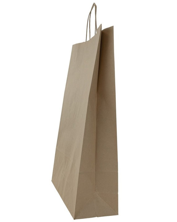 Papiertüte mit gedrehtem Griff 330x120x500 mm Braun