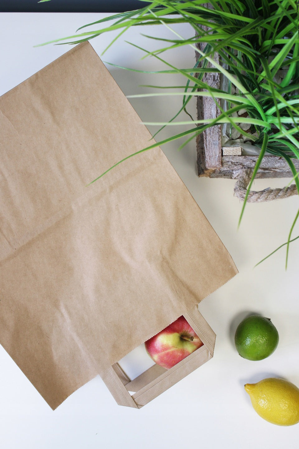 Papiertüte mit flachem Griff 320x160x420mm Braun