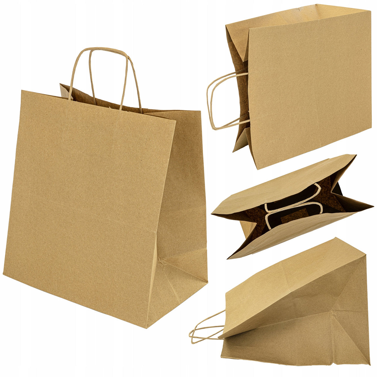 Papiertüte mit gedrehtem Griff 320x160x410 mm Braun