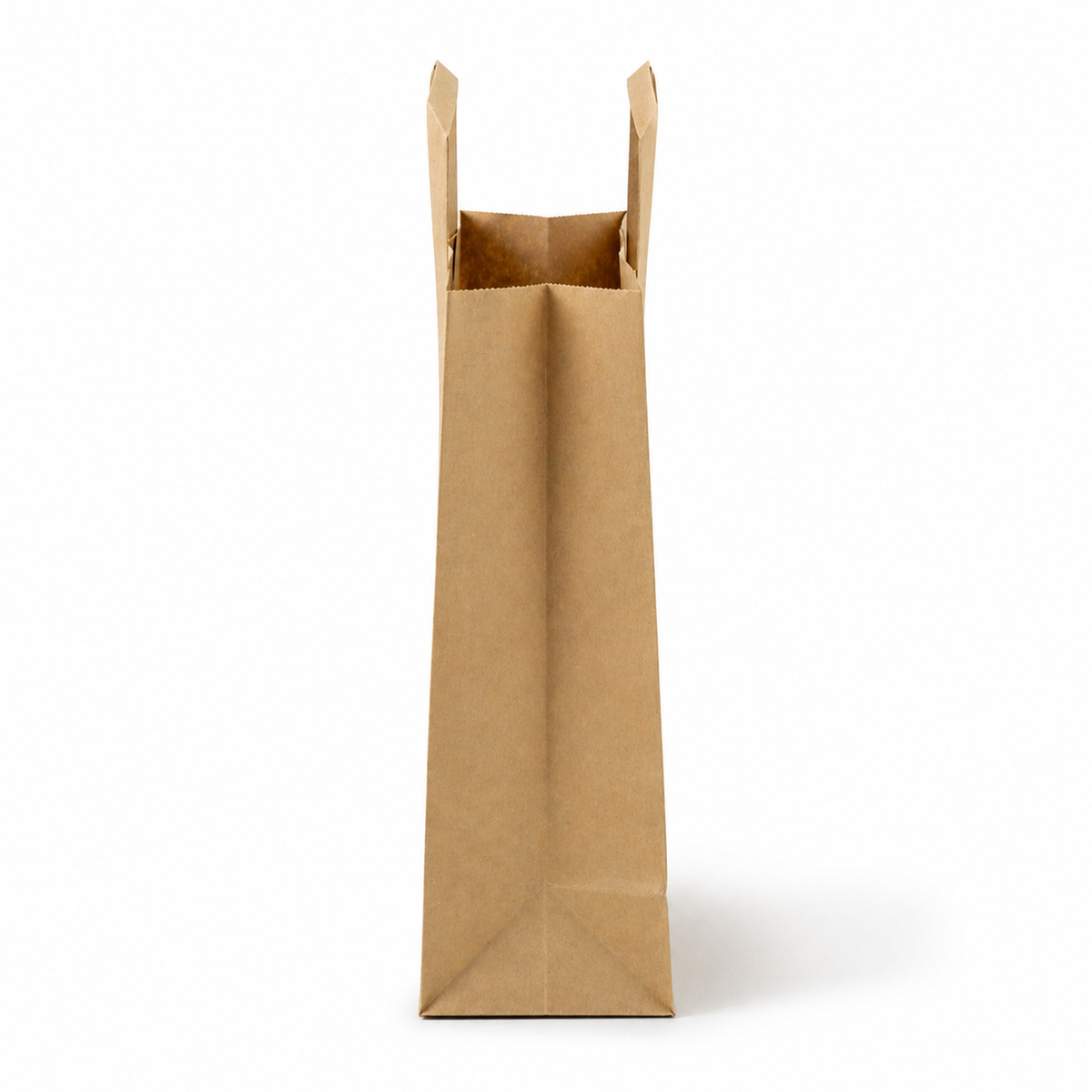 Papiertragetasche mit Flachhenkel 18+9x22 cm, 70 g/m², braun