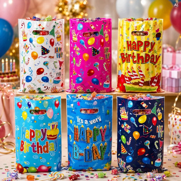 Plastiktüten 160 x 250 mm Happy Birthday 30 Stück
