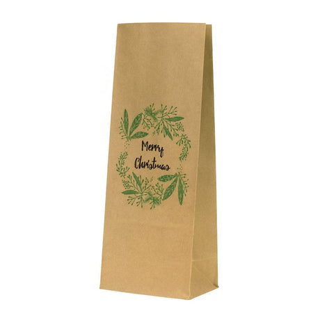 Weihnachtspapiertüten 80x65x190mm Frohe Weihnachten Kranz 10St.
