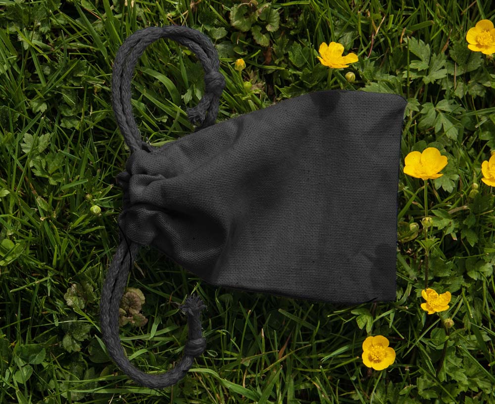 Baumwollsack Schwarz 100x150 mm
