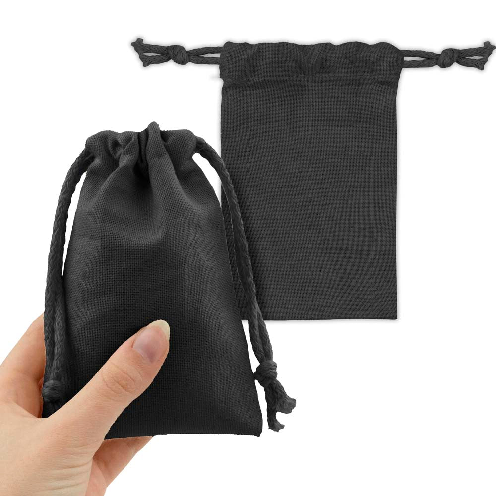 Baumwollsack Schwarz 100x150 mm