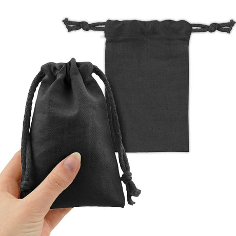Baumwollsack Schwarz 100x150 mm