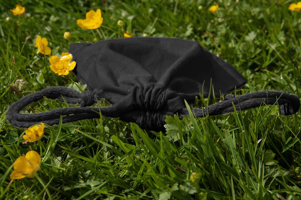 Baumwollsack Schwarz 150x200 mm