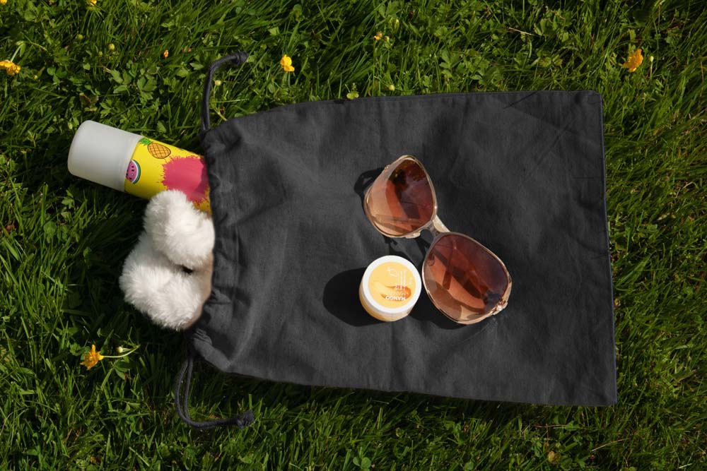 Baumwollsack Schwarz 170x350 mm