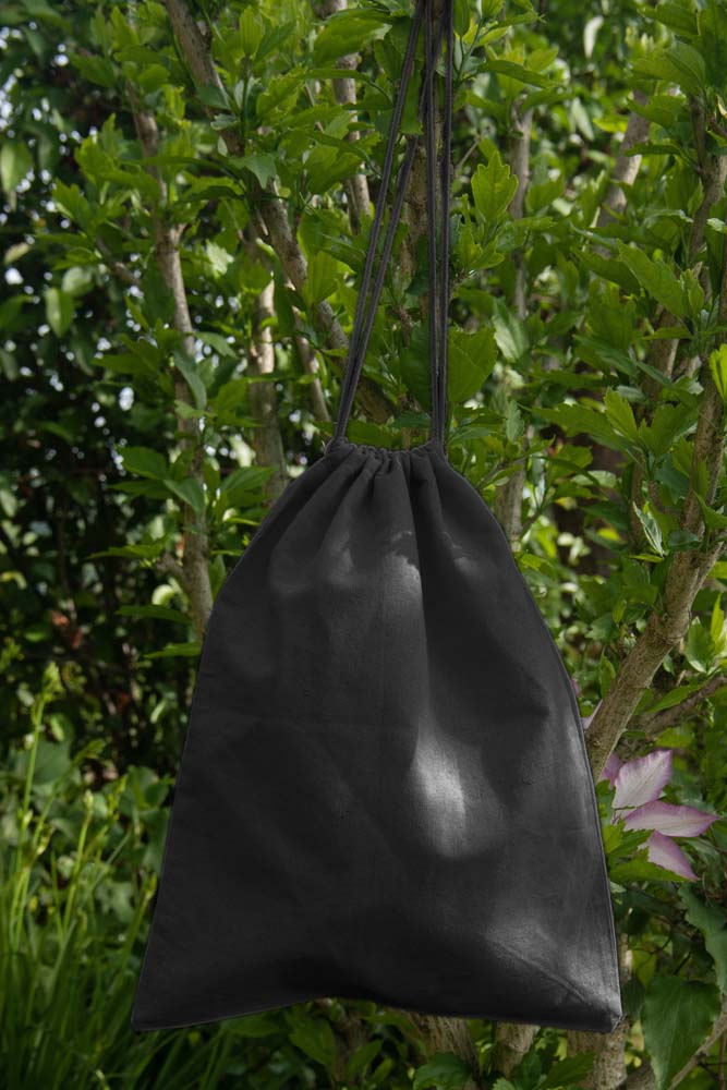 Baumwollsack Schwarz 170x350 mm