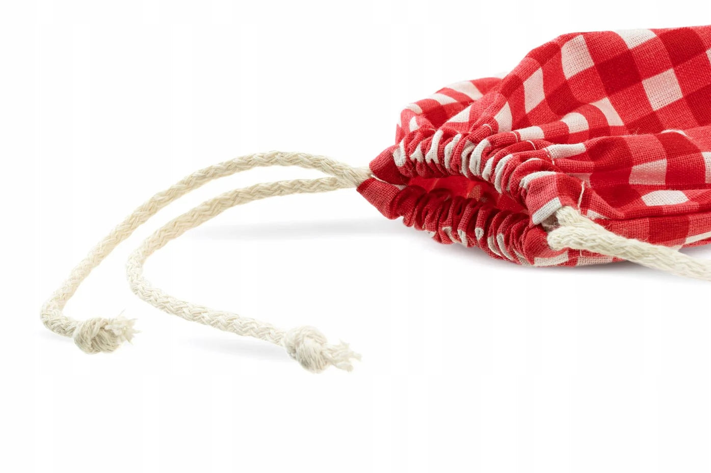 Baumwollsack Weiß Rot kariert 150x200 mm 145g