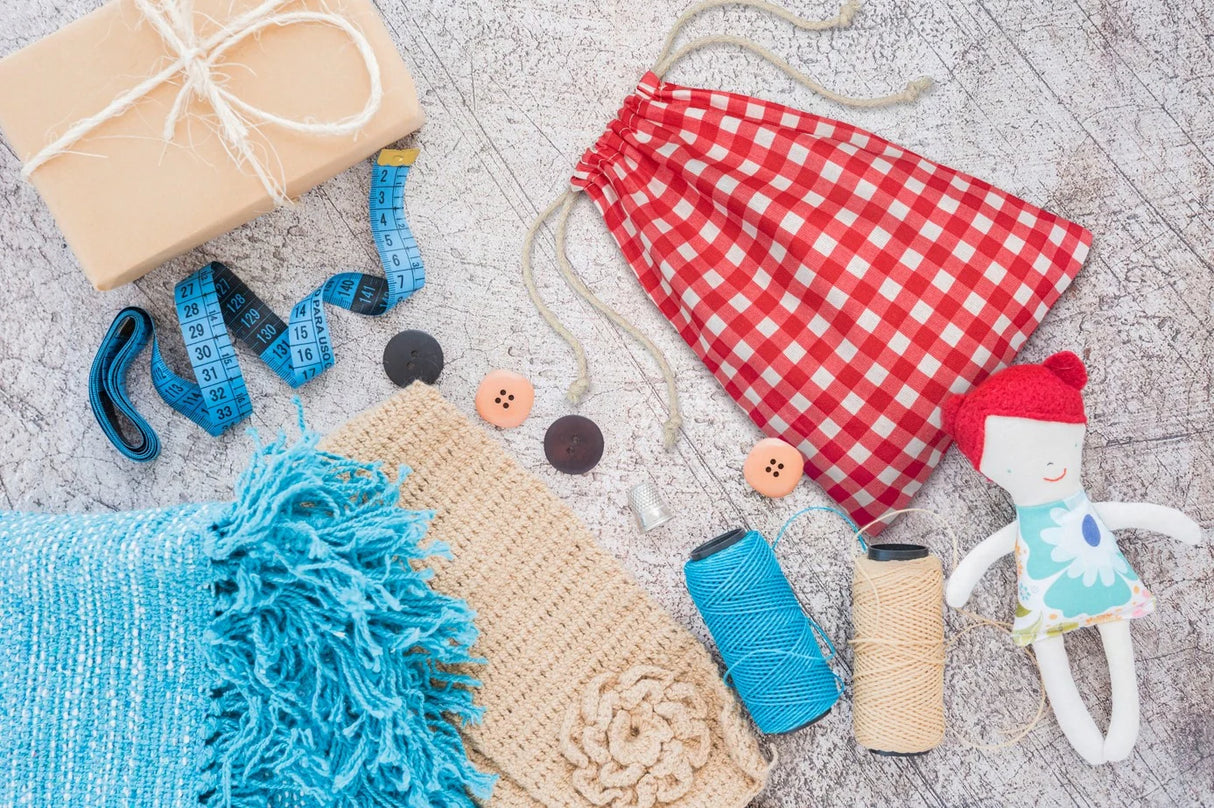 Baumwollsack Weiß Rot kariert 150x200 mm 145g