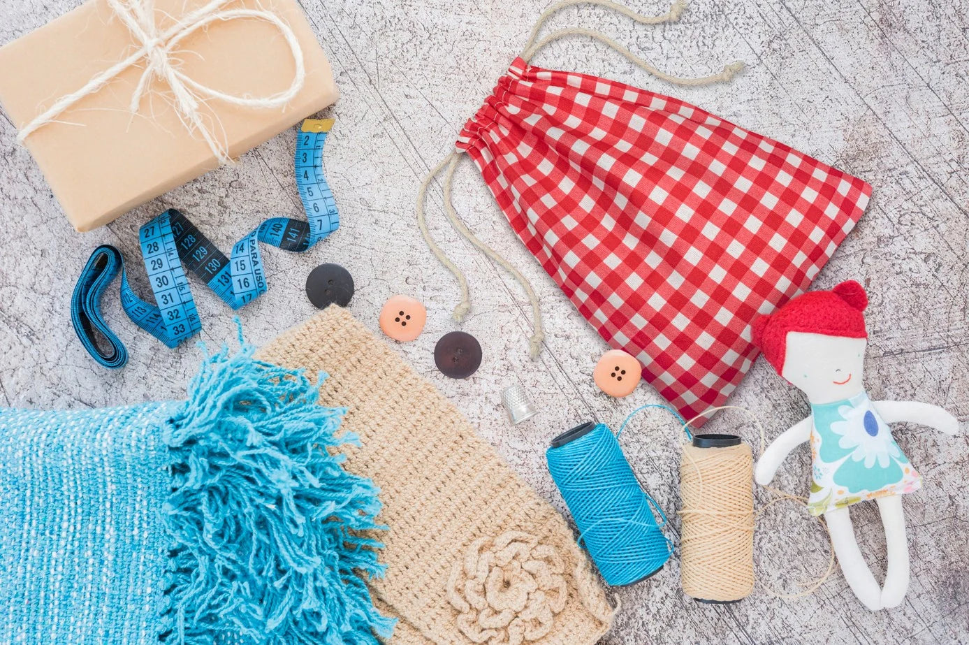 Baumwollsack Weiß Rot kariert 150x200 mm 145g