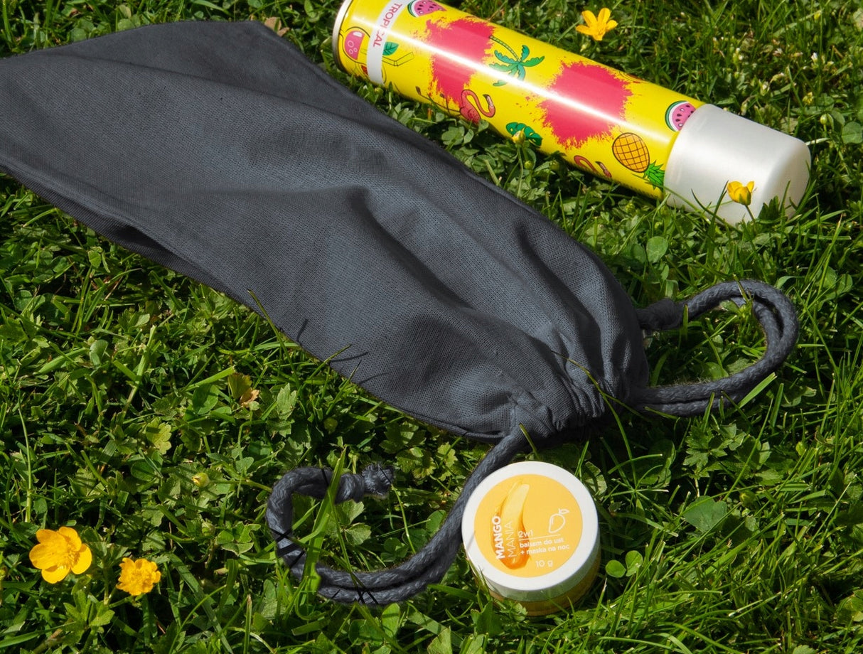 Baumwollsack Schwarz 170x350 mm