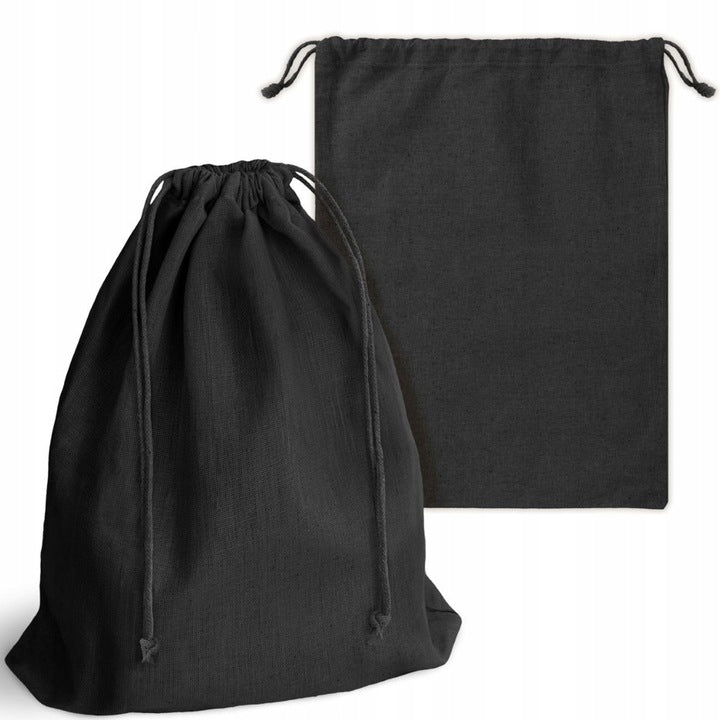 Baumwollsack Schwarz 250x300 mm 140 g