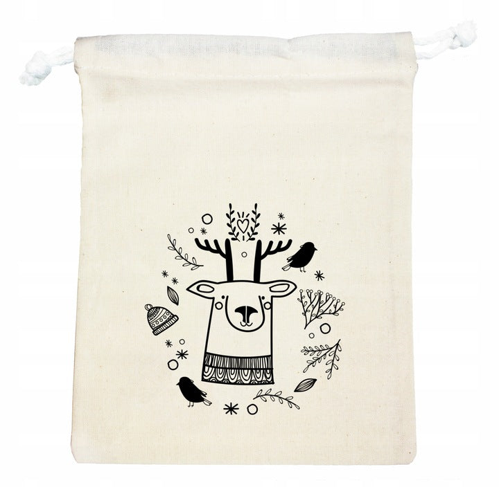 Weihnachtstüte aus Baumwolle, 100 x 150 mm