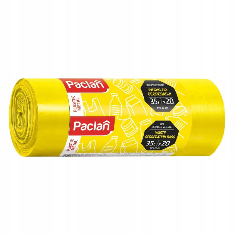 Starke Müllbeutel zur Kunststofftrennung, 35 l, Paclan, 20 Stück