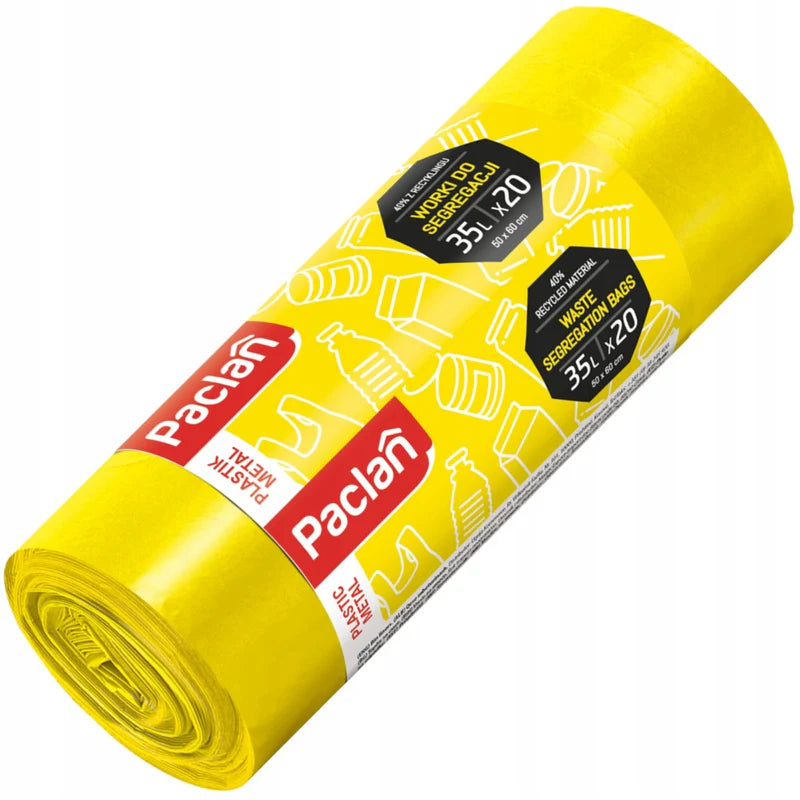 Starke Müllbeutel zur Kunststofftrennung, 35 l, Paclan, 20 Stück