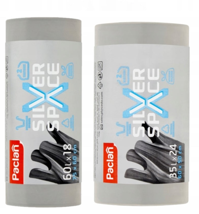 Robuste Abfallsäcke Silver Space 35l + 60l Paclan