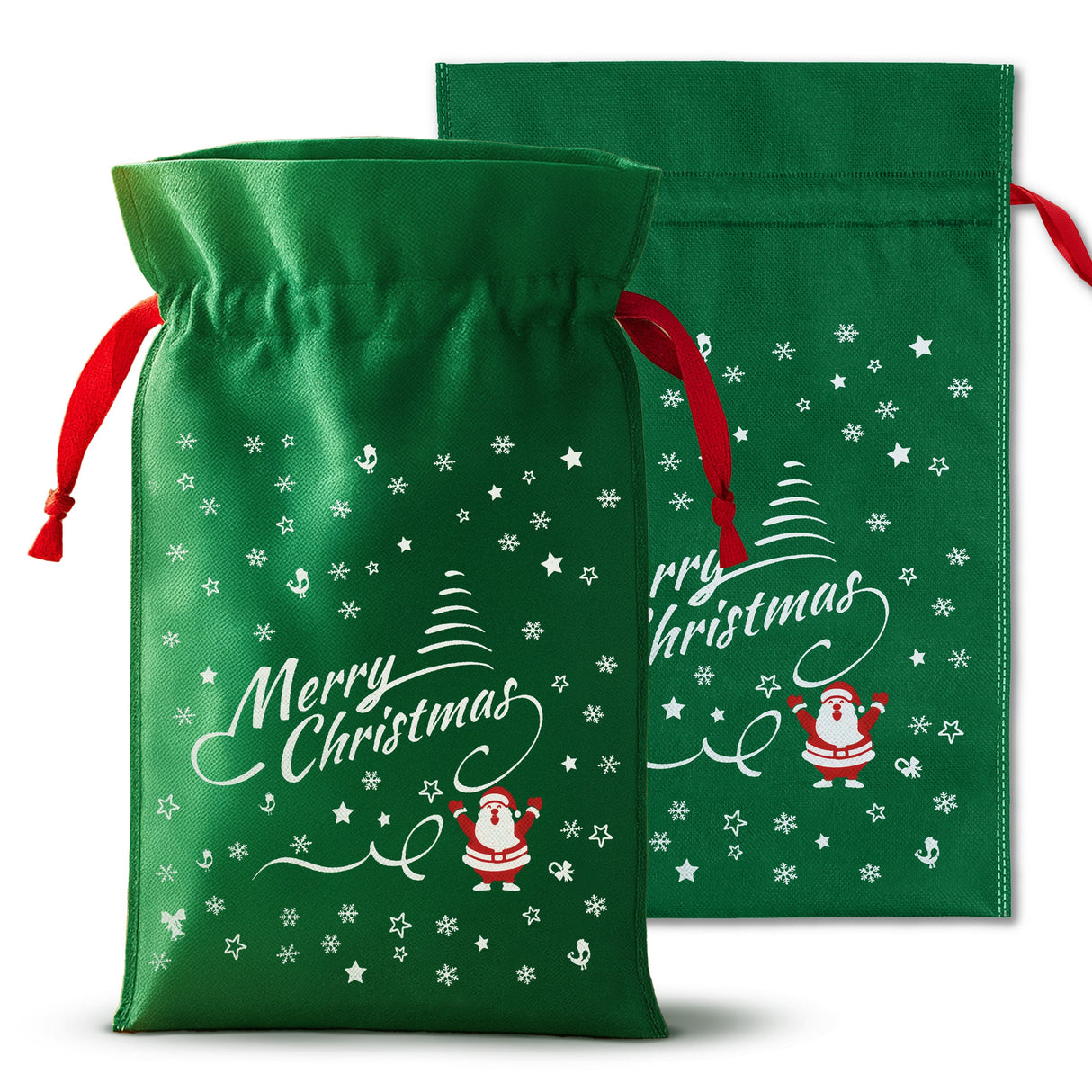 Set Weihnachtstüten aus Wigofil 250x350mm Grün 10St.