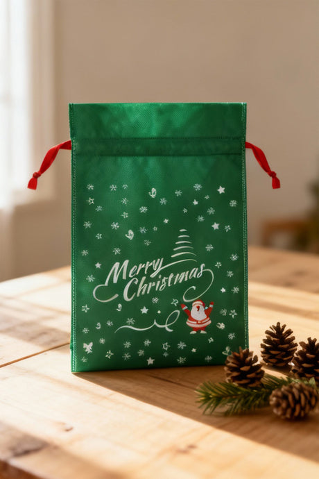 Set Weihnachtstüten aus Wigofil 250x350mm Grün 10St.