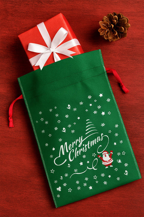 Set Weihnachtstüten aus Wigofil 250x350mm Grün 10St.