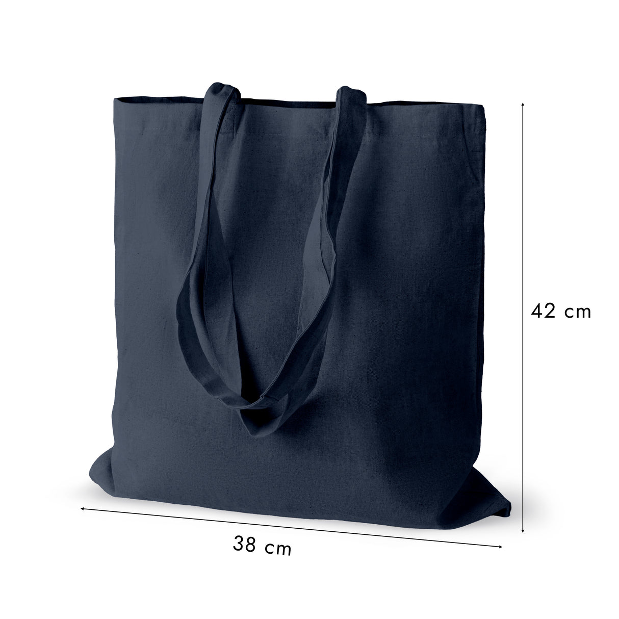 Baumwolltasche Dunkelblau 380x420 mm 145 g Griff: 70 cm