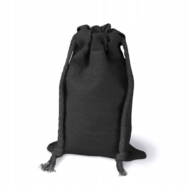 Baumwollsack Schwarz 100x150 mm mit Kordelzug 280 g