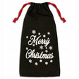 Weihnachts-Baumwollbeutel 15x30cm schwarz MERRY CHRISTMAS