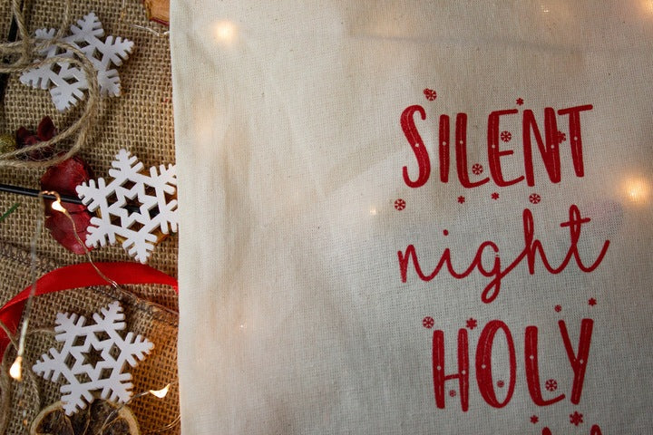 Weihnachts-Baumwollbeutel STILLE NACHT HEILIG 25x28cm 145g