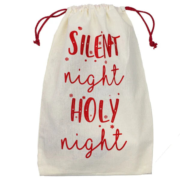 Baumwollbeutel 25x30cm ECRU SILENT NIGHT HOLY 145g