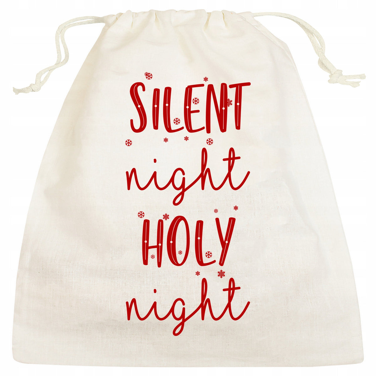Woreczek bawełniany 25x28 cm Ecru Silent Night Holy