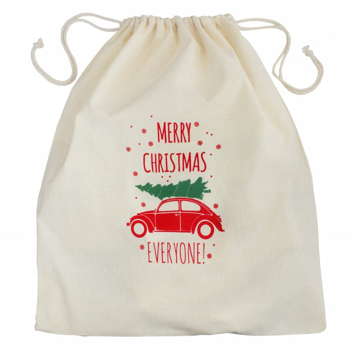 Weihnachts-Baumwollbeutel 17x20cm ECRU 145g CAR