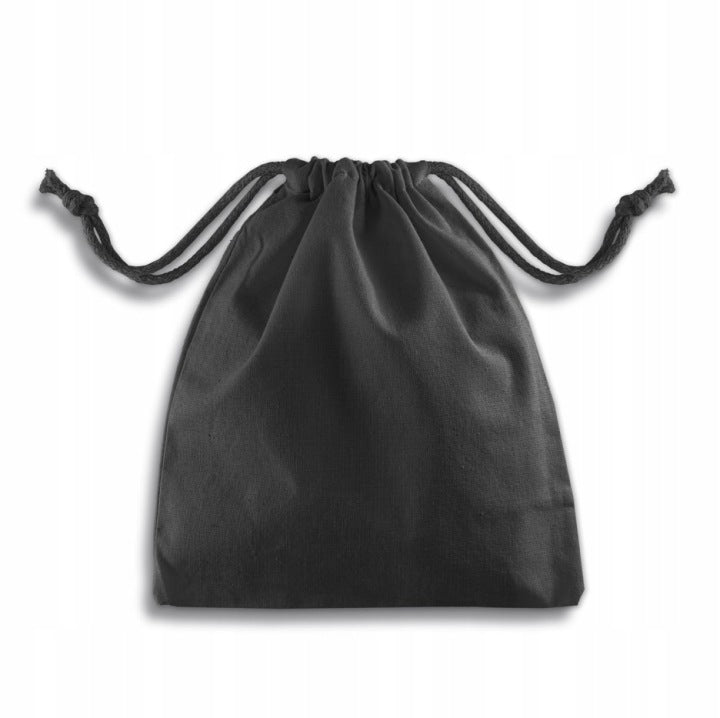 Baumwollbeutel mit Kordelzug 8 x 14 cm, 220 g/m², schwarz – Bild 2