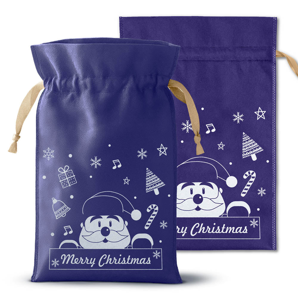 Set Weihnachtstüten aus Wigofil, 300 x 450 mm, Marineblau, 10 Stück.