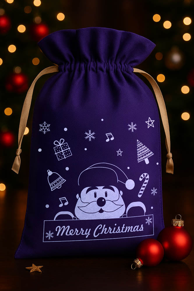 Set Weihnachtstüten aus Wigofil, 300 x 450 mm, Marineblau, 10 Stück.